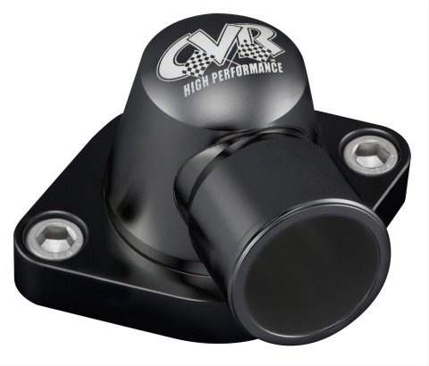 CVR Thermostat Housings TSH8BK Housing, 90 degree, Swivel, Billet Aluminum, Black Anodized, O-ring Sealing Style, Chrysler, Each