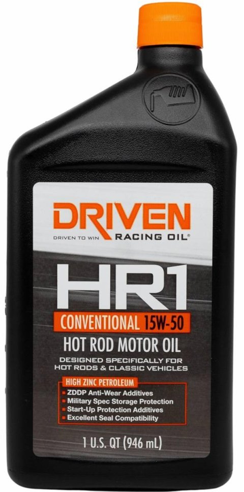 15w50 Driven Racing Oil HR1 Conventional High Performance Motor 02106 Engine Oil, HR-1 Performance, Mineral, 15W50, 1 qt., Each