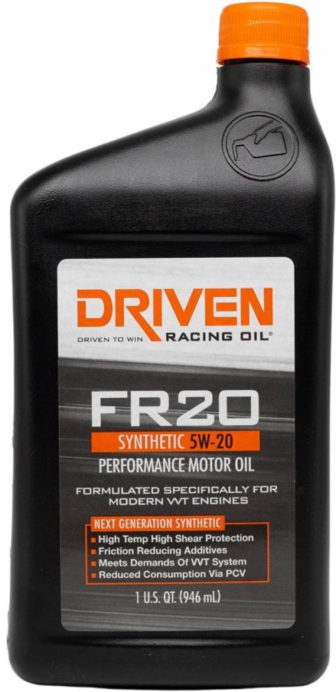 5w20 Driven Racing Oil FR20 High Performance Motor 03006 Engine Oil, Performance, Synthetic, 5W20, 1 qt., Each