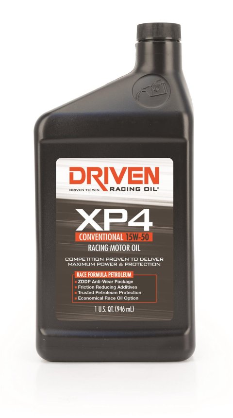 15w50 Driven Racing Oil XP4 Petroleum Motor 00506 Engine Oil, XP4, Racing, Synthetic, 15W50, ZPPD Enhanced, 1 Quart, Compatible with Methanol/High Octane Race Fuels, Each