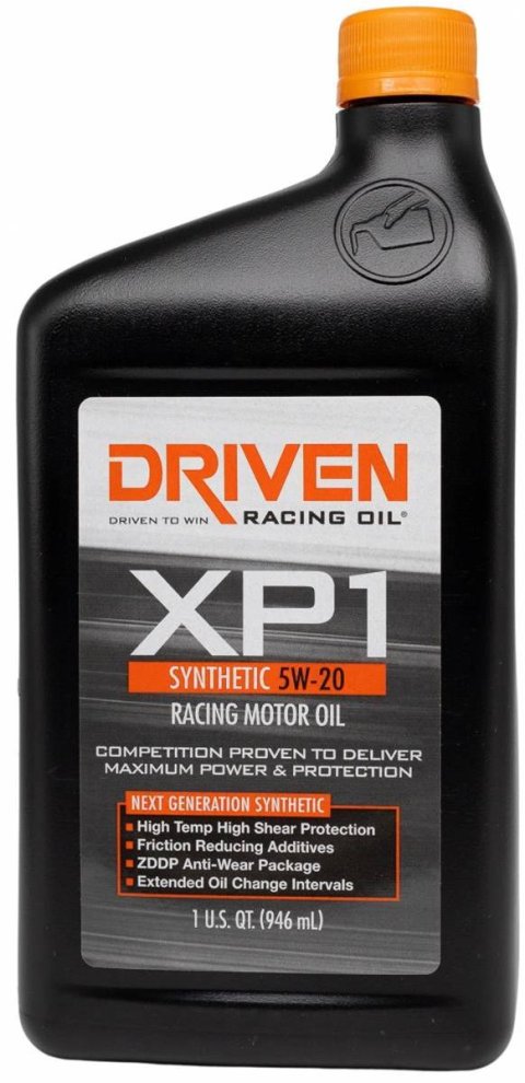 5w20 Driven Racing Oil XP1 Synthetic Motor 00006 Engine Oil, XP1, Synthetic, 5W20, 1 qt., Each