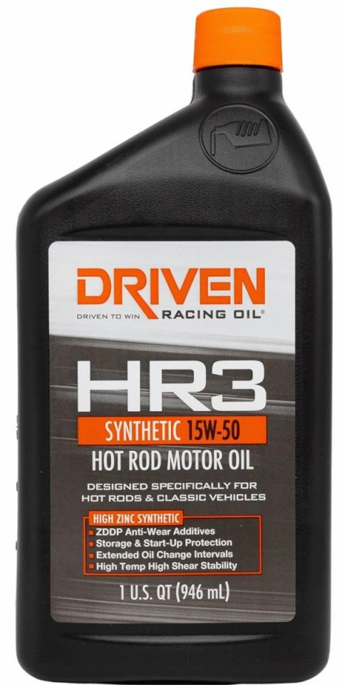 15w50 Driven Racing Oil HR3 Synthetic High Performance Motor 01606 Engine Oil, HR-3 Performance, Synthetic, 15W50, 1 qt., Each
