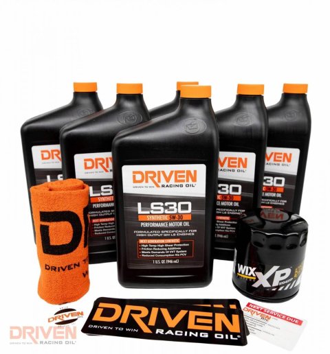 Driven Racing Oil Change Kits 20633K Engine Kits, Canister Filter, 5W30, Synthetic, 6 qts., Chevrolet, 4.8/5.3/5.7/6.0L LS, Kit