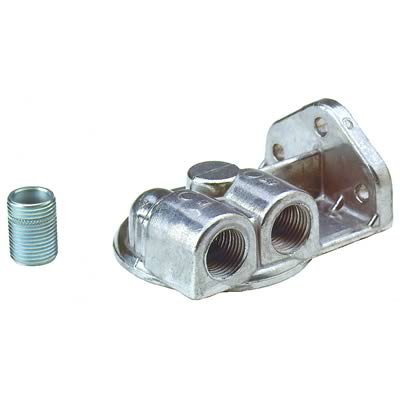 Perma-Cool Remote Oil Filter Brackets 1711 Mounting Bracket, Single, Aluminum, 1/2 in. NPT, Inlet/Outlet Ports Facing Right, Each