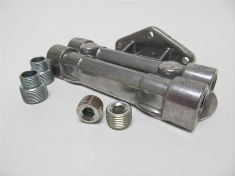 Perma-Cool Remote Oil Filter Brackets 1226 Dual Mount, 1-16 in. Thread, 1/2 in. NPT Ports, Each