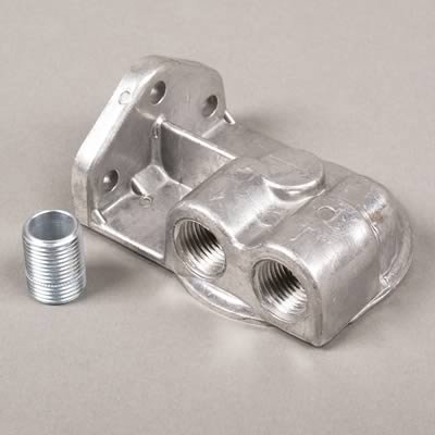 Perma-Cool Remote Oil Filter Brackets 1701 Mount, Single Filter, Aluminum, 1/2 in. NPT, Inlet/Outlet Ports Facing Left, Each