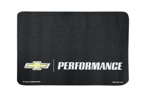 Fender Gripper Covers FG2071 Cover, Foam/Vinyl, Black, Chevy Performance Bowtie Logo, 22 in. x 34 in., Each