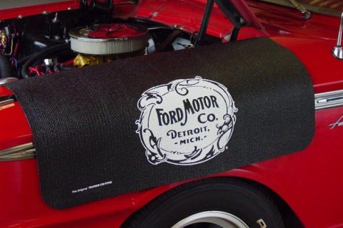 Fender Gripper Covers FG2103 Cover, Foam/Vinyl, Black, Ford Motor Company Heritage Logo, 22 in. x 34 in., Each