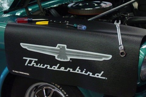 Fender Gripper Covers FG2110 Cover, Foam/Vinyl, Black, Thunderbird Logo, 22 in. x 34 in., Each