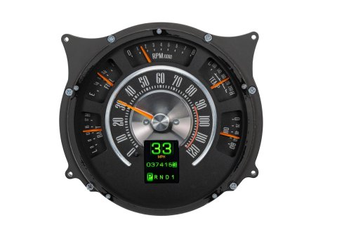 Dakota Digital RTX Direct-Fit Gauge Kits RTX-66F-BRO-X Kit, Direct Fit, RTX, Analog/Digital, Black Face, White/Multicolor Illuminated Numbers, Orange Pointer, Ford, Kit