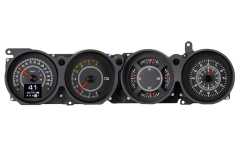 Dakota Digital RTX Direct-Fit Gauge Kits for 1970-1974 BARRACUDA, CHALLENGER - RTX-70D-CLG-X Kit, Direct Fit, RTX, Analog, Black Face, White/Multicolor Illuminated Numbers, Red Pointer, Dodge, Plymouth, Kit
