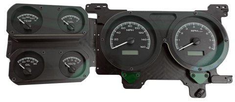 Dakota Digital VHX Series Direct-Fit Analog Gauge Systems VHX-73C-PU-K-R Kit, Direct Fit, VHX, Analog, Black Face, White/Red Illuminated Numbers, White/Red Illuminated Pointer, Chevy, GMC, Kit