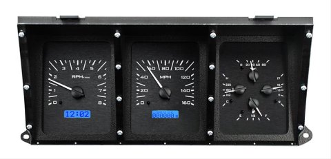 Dakota Digital VHX Series Direct-Fit Analog Gauge Systems VHX-73F-PU-K-W Kit, Direct Fit, VHX, Analog, Black Face, White Numbers, White Pointer, Ford, Kit