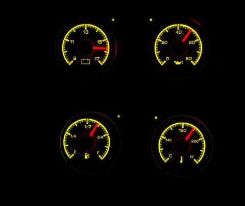Dakota Digital HDX Direct-Fit Analog Gauge Systems HDX-73C-PU-K Kit, Direct Fit, HDX, Analog/Digital, Black Face, White/Multicolor Illuminated Numbers, White/Multicolor Illuminated Pointer, Chevy, Kit