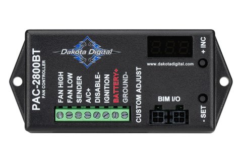 Dakota Digital Electronic Fan Controllers with Bluetooth PAC-2800BT Electric Control, High Amperage, 70 Amp Relay, Adjustable, 150-250 Degrees F, Controller, Kit