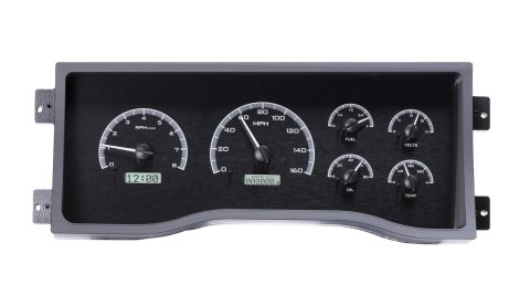 Dakota Digital VHX Series Direct-Fit Analog Gauge Systems VHX-95C-PU-K-W Kit, Direct Fit, VHX, Analog, Black Face, White Numbers, White Pointer, Chevy, GMC, Kit