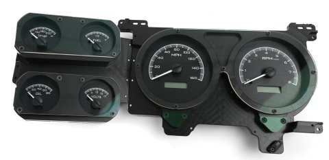 Dakota Digital VHX Series Direct-Fit Analog Gauge Systems VHX-73C-PU-K-W Kit, Direct Fit, VHX, Analog, Black Face, White Numbers, White Pointer, Chevy, GMC, Kit