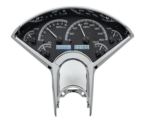 Dakota Digital VHX Series Direct-Fit Analog Gauge Systems VHX-55C-K-W Kit, Direct Fit, VHX, Analog, Black Face, White Numbers, White Pointer, Chevy, Kit