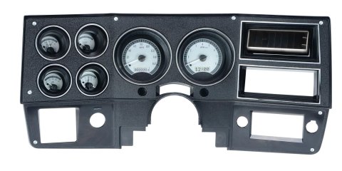 Dakota Digital VHX Series Direct-Fit Analog Gauge Systems VHX-73C-PU-S-W Kit, Direct Fit, VHX, Analog, Silver Face, Black/White Illuminated Numbers, White Pointer, Chevy, GMC, Kit