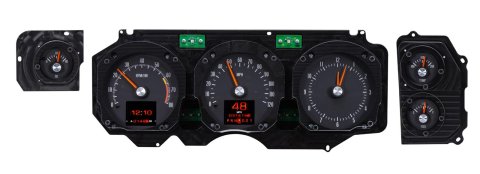 Dakota Digital RTX Direct-Fit Gauge Kits for 1970-1972 CHEVELLE, EL CAMINO, MONTE CARLO - RTX-70C-CVL-X Kit, Direct Fit, RTX, Analog/Digital, Black Face, White/Multicolor Illuminated Numbers, Orange Pointer, Chevy, Kit