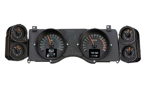 Dakota Digital RTX Direct-Fit Gauge Kits for 1970-1978 CAMARO - RTX-70C-CAM-X Kit, Direct Fit, RTX, Analog/Digital, Black Face, White/Multicolor Illuminated Numbers, Orange Pointer, Chevy, Kit