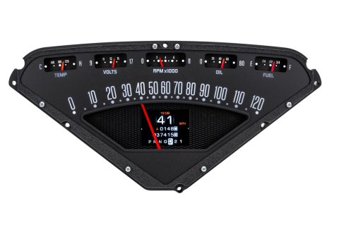 Dakota Digital RTX Direct-Fit Gauge Kits for 1955-1959 SUBURBAN, 1955-1958 TRUCK - RTX-55C-PU-X Kit, Direct Fit, RTX, Analog/Digital, Black Face, White/Multicolor Illuminated Numbers, White Pointer, Chevy, Kit