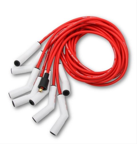 Mallory Pro Sidewinder Spark Plug Wire Sets 947C Wires, Sidewinder, Spiral Core, 8mm, Red, Ceramic, 135 Degree Boots, Universal, V8, Set