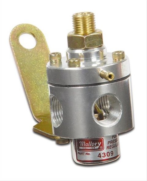 Mallory Fuel Pressure Regulators 29387 Regulator, Aluminum, Natural, 3-12 psi, Universal, Each