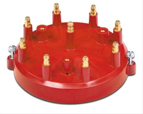 Mallory Distributor Caps 29745 Cap, Male/HEI-Style, Red, Screw-Down, Mallory, V8, Each