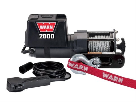 2,000 lbs. Warn 2000 DC Winch 92000 Winch, Electric, 12 V, lb., Hawse Fairlead, 35 ft. Line,12 ft. Wired Remote, Each