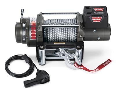 15,000 lbs. Warn M15000 Winch 478022 Winch, Electric, 24 V, lb., Roller Fairlead, 90 ft. Line Length, 12 ft. Wired Remote, Each