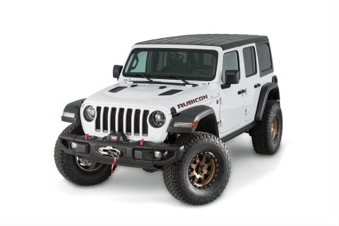 Warn OE Winch Carriers for 2020-2023 GLADIATOR, 2018-2023 WRANGLER - 101255 Mount, Carrier, Bumper Style, Steel, Black Powdercoated, Jeep, Each