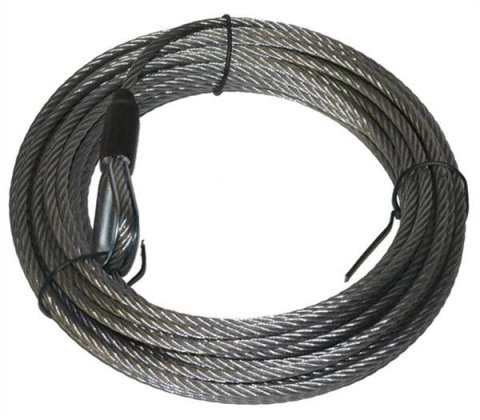 Warn Wire Ropes 79835 Replacement Rope, Steel, 4,200 lb. Capacity, 0.1875 in. Diameter, 35 ft. Length, Each