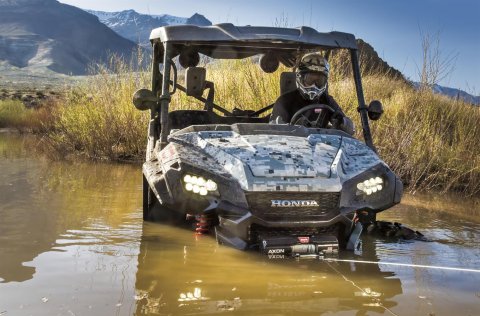 4,500 lbs. Warn Axon 45-S Powersport Winch 101140 Winch, 45-S, Electric, 12 V, lbs., Hawse Fairlead, 50 ft. Length Synthetic Rope, Handlebar Switch Remote, Each