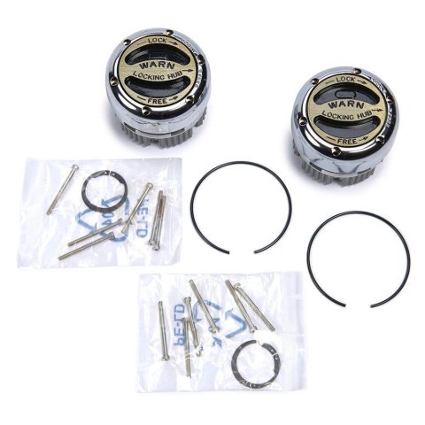 Warn Premium Manual Hubs 20990 Locking Hubs, Manual, Premium, Aluminum, Chrome, Black Dial, Chevy, Dodge, Ford, International, Jeep, Dana 44, Pair