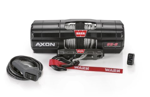 5,500 lbs. Warn Axon 55-S Powersport Winch 101150 Winch, 55-S, Electric, 12 V, lbs., Hawse Fairlead, 50 ft. Length Synthetic Rope, Handlebar Switch Remote, Each