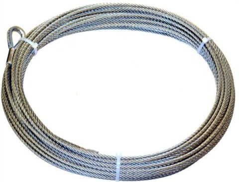 Warn Wire Ropes 38312 Winch Cable, Replacement, Galvanized Steel, 5/16 in. Diameter, 125 ft. Length, Each