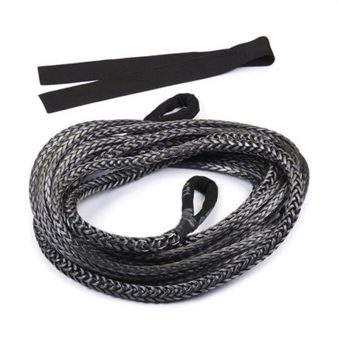 Warn Spydura Pro Synthetic Rope Extensions 93326 Tow Rope, Extension, 18,000 lbs. Rating, Spectra 1000 Fiber, Gray, Nylon Ends, 50 ft. Length, Each