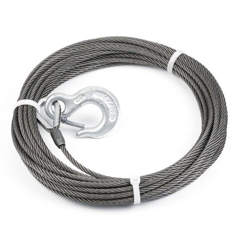 Warn Wire Rope and Hook Assemblies 24891 WIRE ROPE ASSY,1/4 X 50'