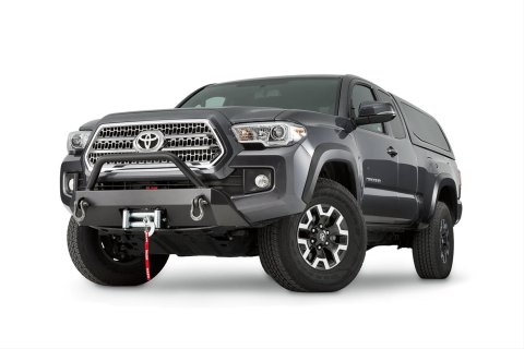 Warn Semi-Hidden Kit Winch Mounting Systems for 2016-2020 TACOMA - 100044 Mount, Semi Hidden, Bumper Style, Steel, Black Powdercoated, Toyota, Each