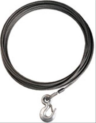 Warn Wire Rope and Hook Assemblies 23678 Assembly, Steel, 17,600 lb. Capacity, 0.437 in. Diameter, 100 ft. Line Length, Each