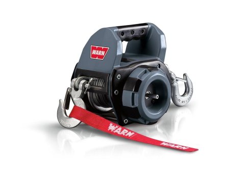 750 lbs. Warn Drill Powered Portable Winch 101570 Winches, Portable, lbs., 40 ft. Steel Rope, Drilled Powered, Front and Rear Rigging Hooks, Hawse Fairlead, Each