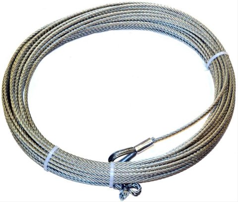 Warn Wire Ropes 89213 Replacement Rope, Steel, 0.375 in. Diameter, 80 ft. Length, Each