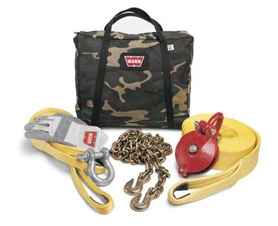 Warn Industrial Winch Accessory Kits 29460 Kit, Snatch Block, Gloves, Shackle, Tree Saver, Recovery Strap, Choker Chain, Storage Bag, Kit