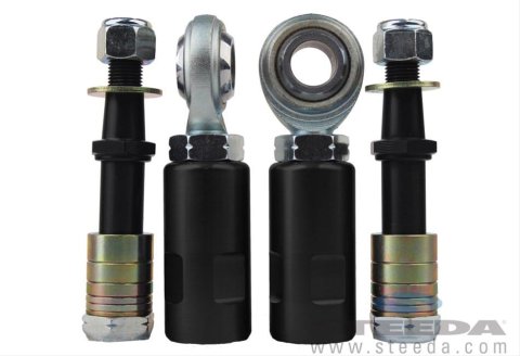 Steeda Bump Steer Kits for 2015-2022 MUSTANG - 555-8133 Rod Ends, Steer, Lowered Ride Height, Billet Aluminum, Black, Ford, Kit