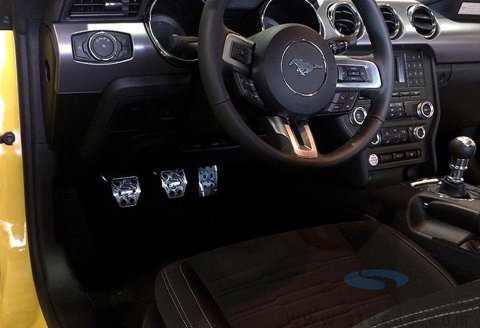 Steeda Ford Mustang Pedal Covers for 2015-2021 MUSTANG - 555-1272 Pads, Brake/Clutch/Gas, Heel/Toe Race Use, Billet Aluminum, Polished, Mustang, Set of 3