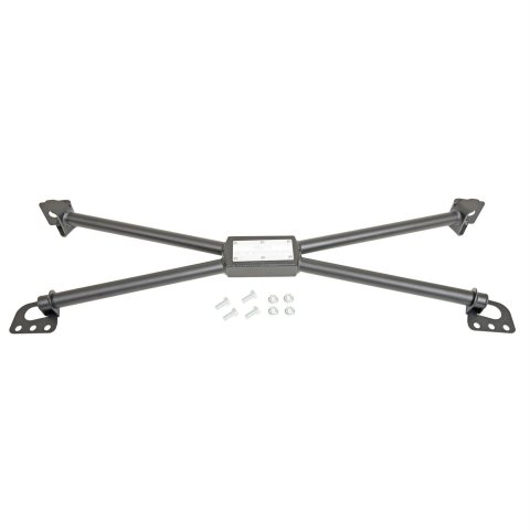 Steeda Ford Mustang Rear Chassis X-Braces for 2005-2014 MUSTANG - 555-5093 X-Brace, Rear, Chromoly, Black Powdercoated, Does NOT Require Seat Delete, Mustang, Each