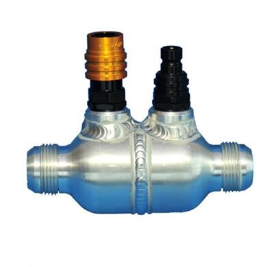 PWR North America Fabricated Check Valves 70-11004 Valve, Aluminum, Lightweight, -16 AN, In/Out, 5 1/2 in. Long, Two -8 AN Bungs, Each