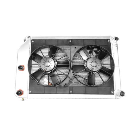 PWR North America OE Fit Radiator Modules for 1967-1969 CAMARO, FIREBIRD - 15-11013 Radiator, Fit, Cross Flow, Aluminum, Natural, Dual Spal Fans, 11 in. Diameter, Engine Oil Cooler, LS Engines, Chevrolet, Pontiac, Kit