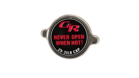 PWR North America High-Pressure Radiator Caps 50-00003 Cap, High-Pressure, Round, 31 psi, Large-style Cap, Steel, Natural, C&R Racing Logo, Each